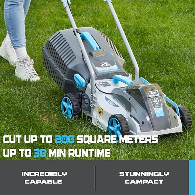 RB 40V 15" Brushless Cordless Lawn Mower 2-in-1 Battery Lawnmower 5 Cutting Heights Adjustment, 4.0 Ah Battery and Charger Included